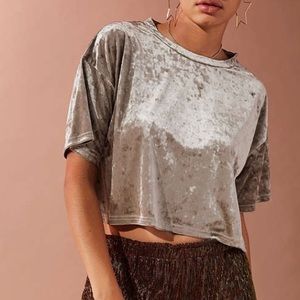 Urban Outfitters Cropped Velvet Tee